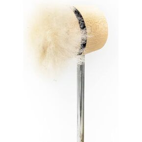 Low Boy Lightweight Wood/Wool Puff Bass Drum Beater - Versatile Light-Weight Kick Drum Beater with Soft Wool Surface & Aerospace-Grade Steel Rods