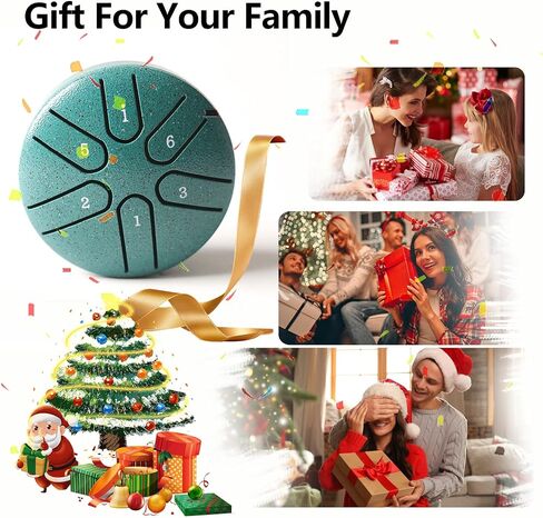 Steel Tongue Drum Tundrum 3 Inch 6 Notes Hand Drum Rain Drum with Handpan Drum Mallets, Music Book, Sound Instrument for Musical Education Entertainment Yoga Chakra (Sword Shape) (Malachite in Saudi Arabia