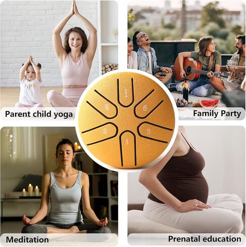 Steel Tongue Drum Tundrum 3 Inch 6 Notes Hand Drum Rain Drum with Handpan Drum Mallets, Music Book, Sound Instrument for Musical Education Entertainment Yoga Chakra (Sword Shape) (Malachite in Saudi Arabia
