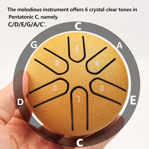 Steel Tongue Drum Tundrum 3 Inch 6 Notes Hand Drum Rain Drum with Handpan Drum Mallets, Music Book, Sound Instrument for Musical Education Entertainment Yoga Chakra (Sword Shape) (Malachite in Saudi Arabia