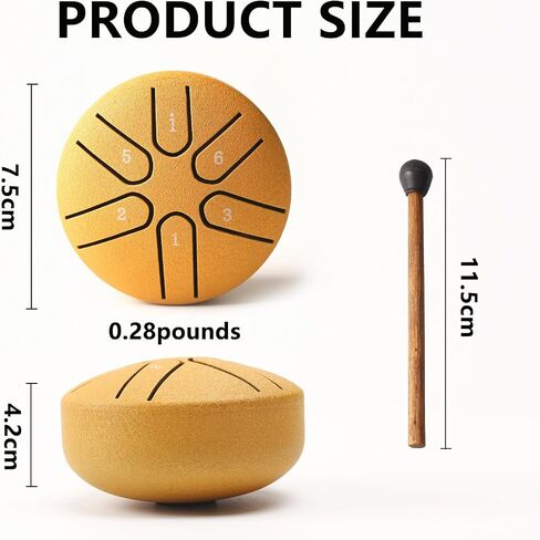 Steel Tongue Drum Tundrum 3 Inch 6 Notes Hand Drum Rain Drum with Handpan Drum Mallets, Music Book, Sound Instrument for Musical Education Entertainment Yoga Chakra (Sword Shape) (Malachite in Saudi Arabia