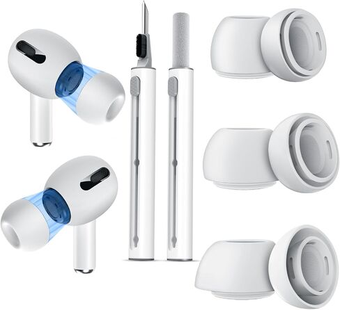 Compatible with AirPods Pro 2nd/1st Generation Replacement Ear Tips,with Noise Reduction Hole & Built-in dust Guard Screen,，Silicon Ear Tips with Portable Storage Box，3 Sizes (S/M/L)-Black in Saudi Arabia