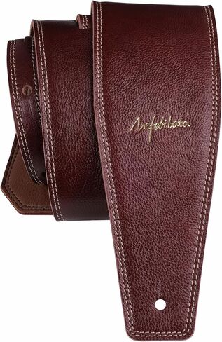 Nefelibata 3.8" Wide Guitar Strap, Full Grain Leather, Adjustable Length 49" to 57" with Foam Padding for Bass, Electric, and Acoustic Guitars (Burgundy) in Kuwait