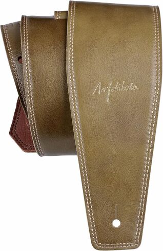 Nefelibata 3.8" Wide Guitar Strap, Full Grain Leather, Adjustable Length 49" to 57" with Foam Padding for Bass, Electric, and Acoustic Guitars (Burgundy) in Kuwait