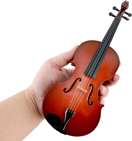 EASTROCK Miniature Violin Model, 9.8in Wooden Mini Violin Model with Stand Black Leather Case Dollhouse Accessories Mini Violin Musical Instruments Decor Gift for Home Office in Kuwait