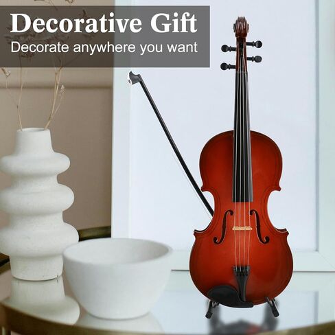 EASTROCK Miniature Violin Model, 9.8in Wooden Mini Violin Model with Stand Black Leather Case Dollhouse Accessories Mini Violin Musical Instruments Decor Gift for Home Office in Kuwait