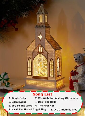 Brightown Musical Christmas Snow Globe Lantern, 10" Lighted USB or Battery Operated Snow Globe with Swirling Glitter, Snowman Snow Globes for Women Gifts for Mom Grandma Kids Coworkers in Saudi Arabia