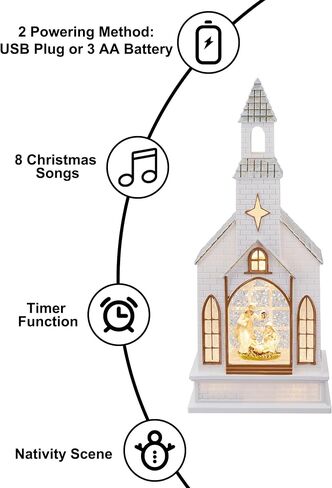 Brightown Musical Christmas Snow Globe Lantern, 10" Lighted USB or Battery Operated Snow Globe with Swirling Glitter, Snowman Snow Globes for Women Gifts for Mom Grandma Kids Coworkers in Saudi Arabia