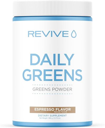 Revive MD Super Greens Powder Mix - Smoothie & Juice Mix with Green Superfoods Blend of Wheatgrass, Spirulina & Chlorella - Probiotics, Inulin & Fiber for Digestive Health & Gut Health (Chocolate) in Saudi Arabia