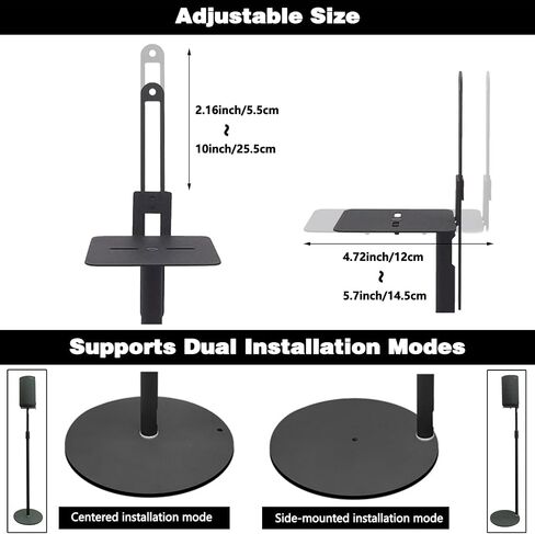 2PCS Adjustable Speaker Stand, Extends Height 39" - 64", Bookshelf Speakers Stand & Satellite Speakers Stand, Floor Stand for Bose Polk JBL Yamaha and Others in Saudi Arabia