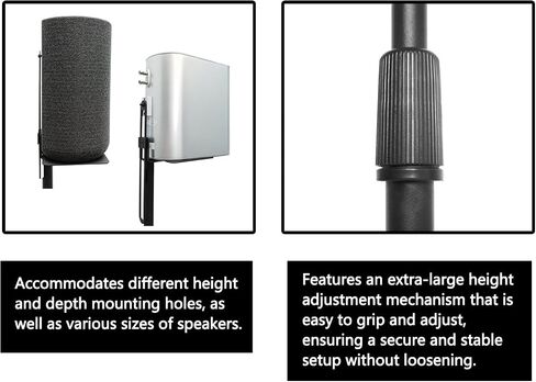 2PCS Adjustable Speaker Stand, Extends Height 39" - 64", Bookshelf Speakers Stand & Satellite Speakers Stand, Floor Stand for Bose Polk JBL Yamaha and Others in Saudi Arabia