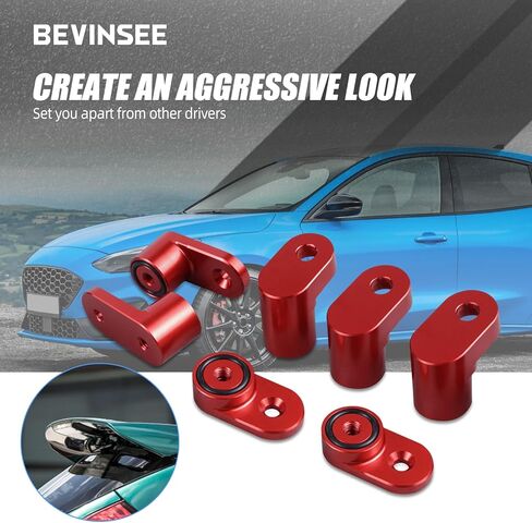 Bevinsee Bolt-on Type Rear Wing Spoiler Riser Extender Kit Compatible with Ford Focus ST Hatchback 2013 2104 2015 2016 2017 2018 /RS 2016-2018 Black in Kuwait