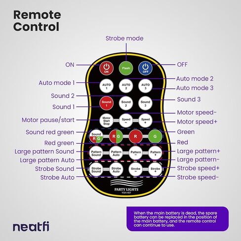 أضواء دي جي 3 في 1 من Neatfi مع جهاز تحكم عن بعد، وأضواء حفلات داخلية وخارجية، وإضاءة ديسكو، وأضواء كرة ديسكو ملونة للرقص، وحفلات أعياد الميلاد، والديكورات وأضواء المسرح (أسود) in Kuwait