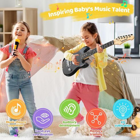 30 Inch Kids Electric Guitar Beginner Kits ST Style Mini Electric Guitar withAmp,Bag,Tuner, Picks, Cable, Strap, Strings (Black) in Saudi Arabia