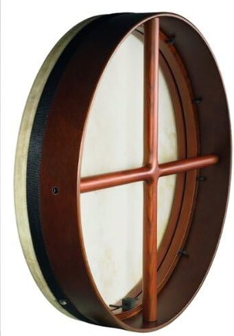 طبلة إطار Meinl Percussion مقاس 18 بوصة مع شريط متقاطع، سلتيك Bodhran-غير مصنوع في رأس جلد الماعز الصيني، لمسة نهائية بنية عتيقة، ضمان لمدة عامين، 0 (FD18BO) in Saudi Arabia