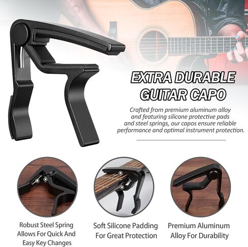 Capo,Guitar Capo for Acoustic Electric Guitar (8 Pack Black) in Saudi Arabia