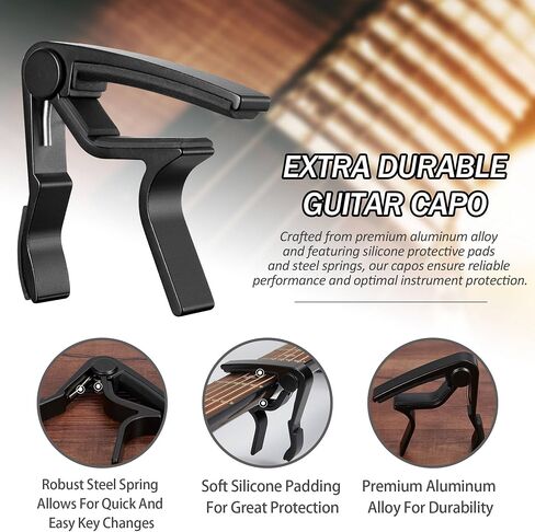 Capo,Guitar Capo for Acoustic Electric Guitar (8 Pack Black) in Saudi Arabia