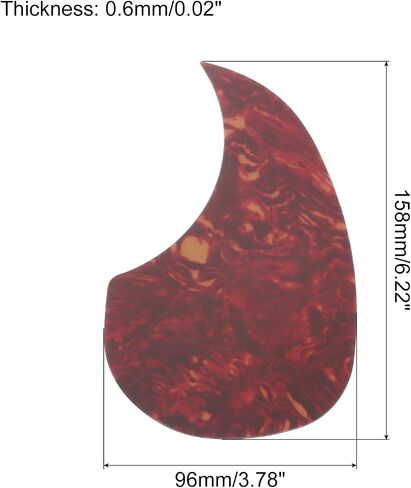 MECCANIXITY 1 قطعة الغيتار الصوتي Pickguard لوحة حماية الغيتار تناسب 38 بوصة ذاتية اللصق أجزاء الغيتار الصوتية الكهربائية 96 × 158 مم شكل قطرة الماء أبيض in Kuwait
