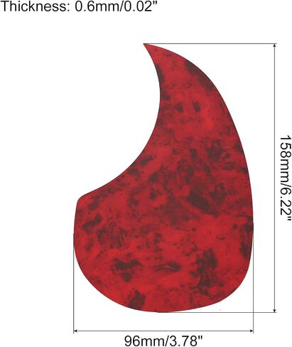MECCANIXITY 1 قطعة الغيتار الصوتي Pickguard لوحة حماية الغيتار تناسب 38 بوصة ذاتية اللصق أجزاء الغيتار الصوتية الكهربائية 96 × 158 مم شكل قطرة الماء أبيض in Kuwait