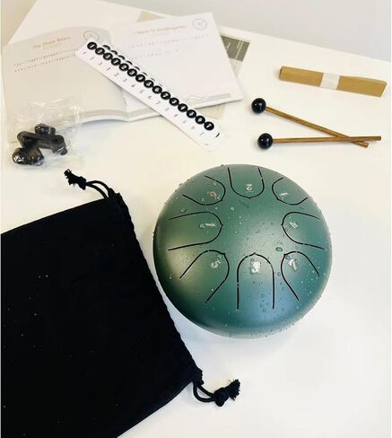 Rain Drum for Outside Garden,Rain Drum for Garden Instrument, Beginning Student Mini Steel Tongue Drum Rain Chime,Musical Education Entertainment Meditation Yoga Zen Gifts (6in-black) in Saudi Arabia