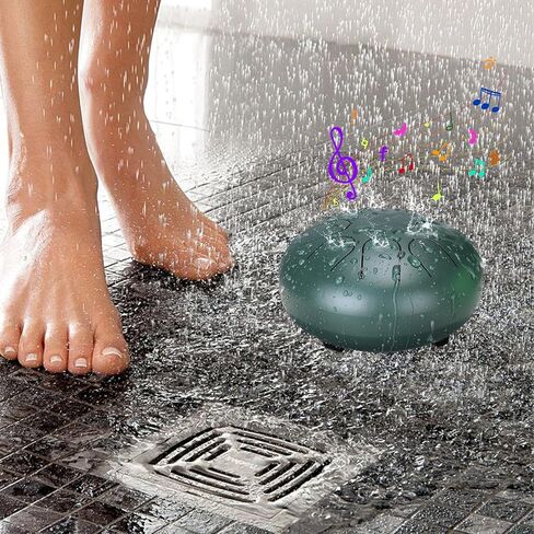 طبلة مطر من بابوري للحديقة الخارجية - طبلة مطر مطورة غير تشبع بالمياه للخارج عندما تمطر، 6 بوصات 8 نغمات طبلة مطر من الصلب، أداة طبلة المطر الموسيقية في الهواء الطلق (أخضر) in Kuwait