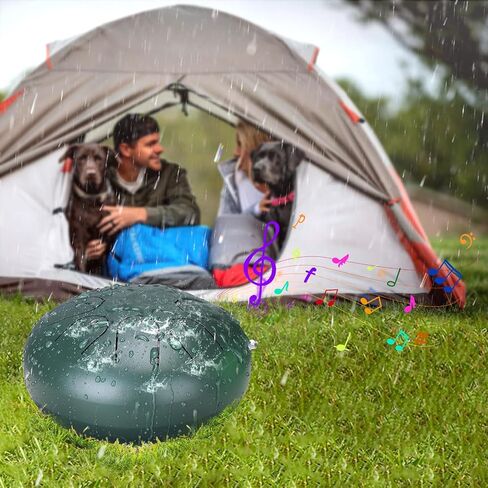 طبلة مطر من بابوري للحديقة الخارجية - طبلة مطر مطورة غير تشبع بالمياه للخارج عندما تمطر، 6 بوصات 8 نغمات طبلة مطر من الصلب، أداة طبلة المطر الموسيقية في الهواء الطلق (أخضر) in Kuwait