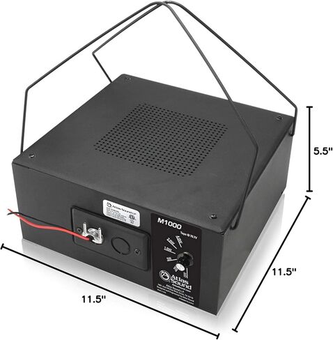 Atlas Sound M1000 - مكبر صوت مزدوج المخروط مقاس 8 بوصات مع محول 70.7 فولت - 4 وات وغطاء (أسود، فردي) in Kuwait