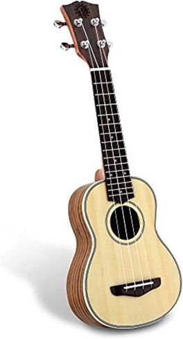 Pyle Solid Wood Spruce Soprano Ukulele - Professional Instrument with Spruce Face, Mahogany Neck, Black Walnut Fingerboard & Bridge - Pyle Pro PUKT65 in Saudi Arabia