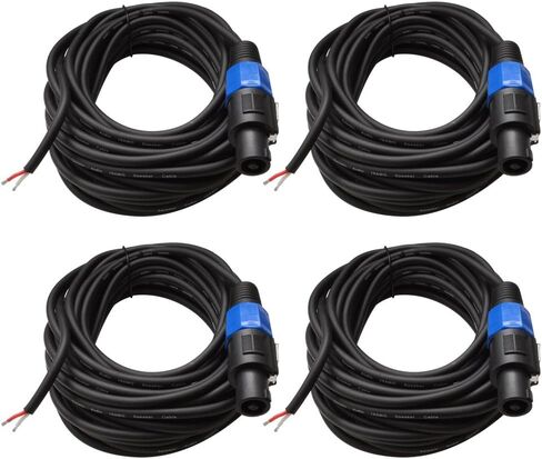 Seismic Audio - SPRW50 (4 Pack) - 50 Foot Raw Wire to Speakon Speaker Cable - 16 Guage - PA/DJ/Home Audio in Saudi Arabia