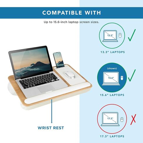 LAPGEAR Home Office Lap Desk with Device Ledge, Mouse Pad, and Phone Holder - Oak Woodgrain - Fits up to 15.6 Inch Laptops - Style No. 91589 in Saudi Arabia