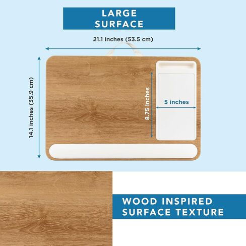 LAPGEAR Home Office Lap Desk with Device Ledge, Mouse Pad, and Phone Holder - Oak Woodgrain - Fits up to 15.6 Inch Laptops - Style No. 91589 in Saudi Arabia