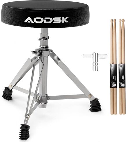 مجموعة عرش الطبل من AODSK، مقاعد طبلة مبطنة، مقعد طبل قابل للتعديل مع مفاتيح الطبل وعصي الطبل in Kuwait