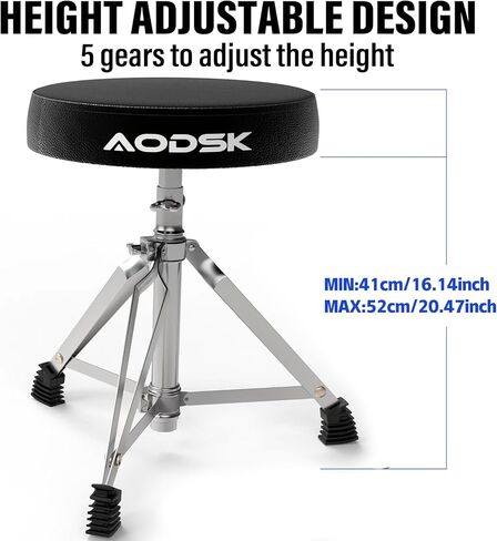 مجموعة عرش الطبل من AODSK، مقاعد طبلة مبطنة، مقعد طبل قابل للتعديل مع مفاتيح الطبل وعصي الطبل in Kuwait