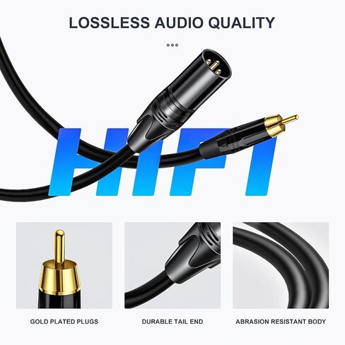 Kumiho XLR to RCA Cable Dual RCA to Dual Male XLR Stereo Audio Connection Microphone Cable (1.5M/5FT) in Saudi Arabia