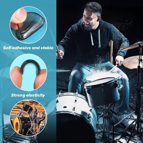 24 PCS Drum Gels Drum Dampeners Multicolor Drum Dampening Pads Silicone Drum Silencers Gel Drum Dampeners Pads Soft Drum Silencers Mute Tone Control Damper Dampening Kit for Snare Tom Drums Cymbals in Saudi Arabia