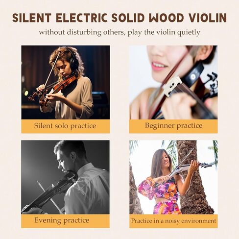 Electric Violin 4/4 Full Size Silent Violin, Electric/Silent Violin with Ebony Fittings, Blue Metallic Varnish Violin 4/4 Full Set for Practice and Performance (Metallic Blue) in Saudi Arabia