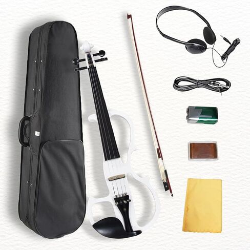 Electric Violin 4/4 Full Size Silent Violin, Electric/Silent Violin with Ebony Fittings, Blue Metallic Varnish Violin 4/4 Full Set for Practice and Performance (Metallic Blue) in Saudi Arabia