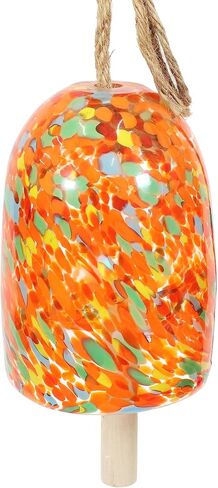 Sunnydaze Natural Melody Wind Bell - Painted Glass Wind Chime Bell for The Patio, Deck, or Porch - 7.5" - Tropical Popsicle in Saudi Arabia