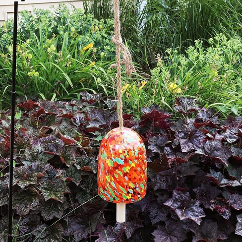 Sunnydaze Natural Melody Wind Bell - Painted Glass Wind Chime Bell for The Patio, Deck, or Porch - 7.5" - Tropical Popsicle in Saudi Arabia