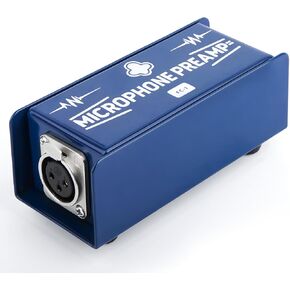 FC-1 Mic Preamp Gain Booster، كسب Preamp للميكروفون فائق النقاء، معزز إشارة Preamp للميكروفون الديناميكي للبودكاست، الصوت المباشر وتسجيل الاستوديو، متوافق مع Shure SM7B، قناة فردية