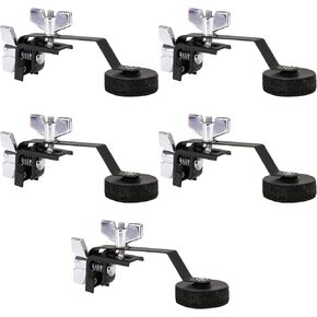 5PCS Drum Damper Mute Silencer, Black Clamp-on Tone Control for Vintage & Modern Snares Tom Drum Accessories