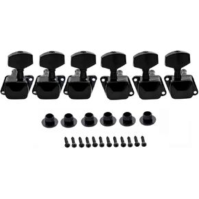 SHENGSUI 6 Inline Guitar Semi-closed Tuners 3R3L String Tuning Pegs Keys for Acoustic or Electric Guitars Chrome