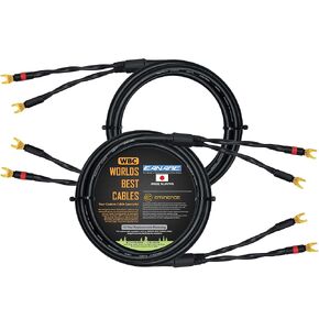 WORLDS BEST CABLES 4 Foot - Canare 4S11 – Audiophile Grade - HiFi Star-Quad Speaker Cable Pair with Eminence Gold Spade Connectors