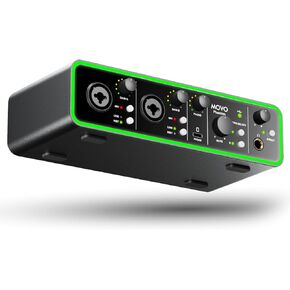 Movo Phantom Dual Channel USB/USB-C Audio Interface for Recording, Songwriting, Podcasting, Audio Production w/USB-C Smartphone Input Connection