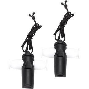 2 Pcs Samba Whistle Plastic Whistle with Nylon Neck Tie Professional Samba Whistle Musical Instrument Set for Coaches Referees Training