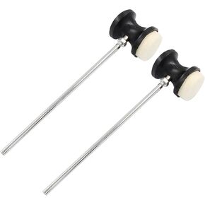 Piutouyar 2 حزمة مزدوجة من الصوف ورأى باس طبل دواسة الخافق، ورأى الصوف الأبيض طبل دواسة مطرقة المضادة للانزلاق طبل قرع أجزاء باس قرع العصي لجزء ملحق الفرقة أداة in Kuwait