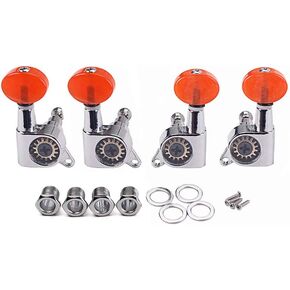 Alnicov Ukulele Tuning Pegs Machine Heads，2R 2L With Red Tuning Peg Button