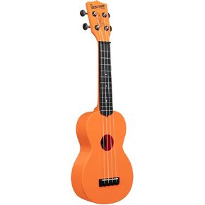 Kala Brand Music Co. The Waterman Beach Collection, 4-String Ukulele, Right, Sunset Orange, Soprano (KA-WMS-OR-S)
