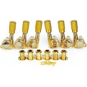 Guyker Guitar Locking Tuners (6 for Right) - 1:18 Pro Lock String Tuning Key Pegs Machine Head Set Replacement for ST TL SG LP Style Folk Classical Acoustic Electric Guitar (GK11SP, Black)