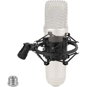 Geekria for Creators Microphone Shock Mount, Mic Anti-Vibration Suspension Adapter Clamp Compatible with Audio Technica AT2020, AT2035, AT2050, MXL V67G, Rode NT1 Mic Holder Clip (Black)